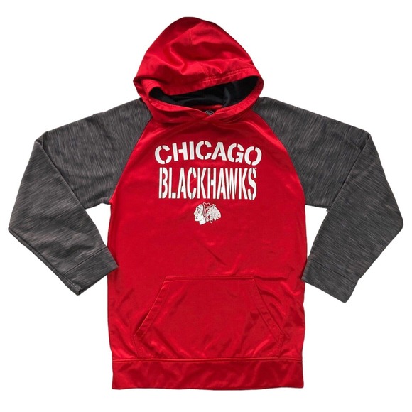 NHL Chicago Blackhawks Sweatshirt Youth XL 14-16 Hoodie Officially Licensed Red - Picture 1 of 11
